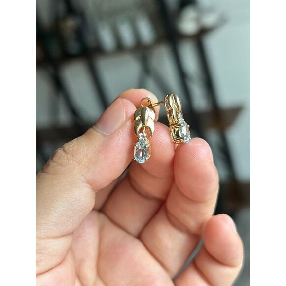 925 Vermeil Topaz Necklace & Earrings Set - Picture 3 of 4